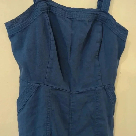 Old Navy Blue Romper Linen Blend size Medium - Picture 2 of 6
